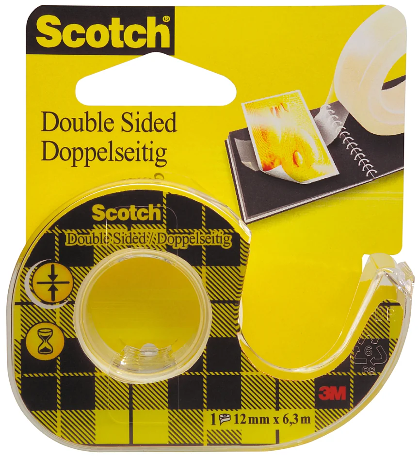Scotch Ruban adhésif double face 665, 12 mm x 6,3 m