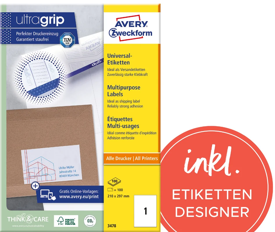 AVERY Zweckform Etiquette universelle, 64 x 45 mm, blanc