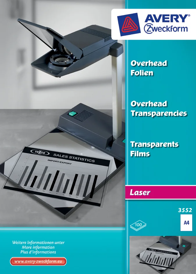 AVERY Zweckform Transparents pour rétroprojecteur, A4, clair