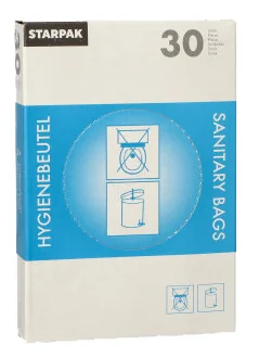 STARPAK Sachet hygiénique en PE, non imprimé, blanc