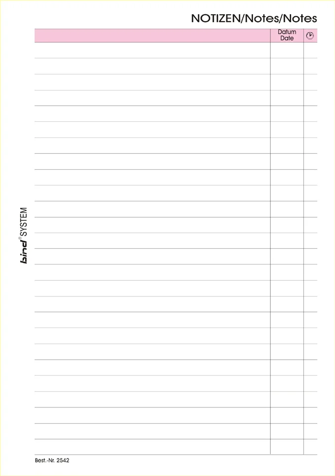 bind Fiche de rechange pour notes Manager, A6, quadrillé