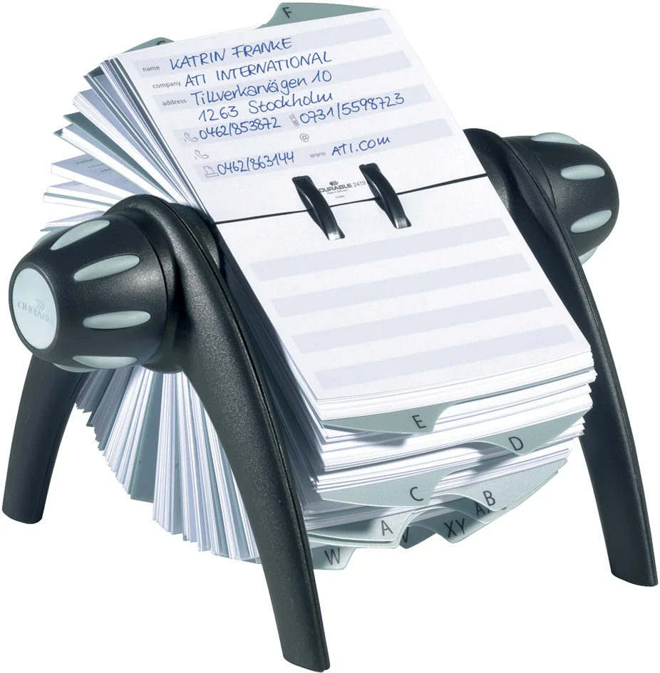 DURABLE Fichier rotatif TELEINDEX flip, argent métal./ bleu