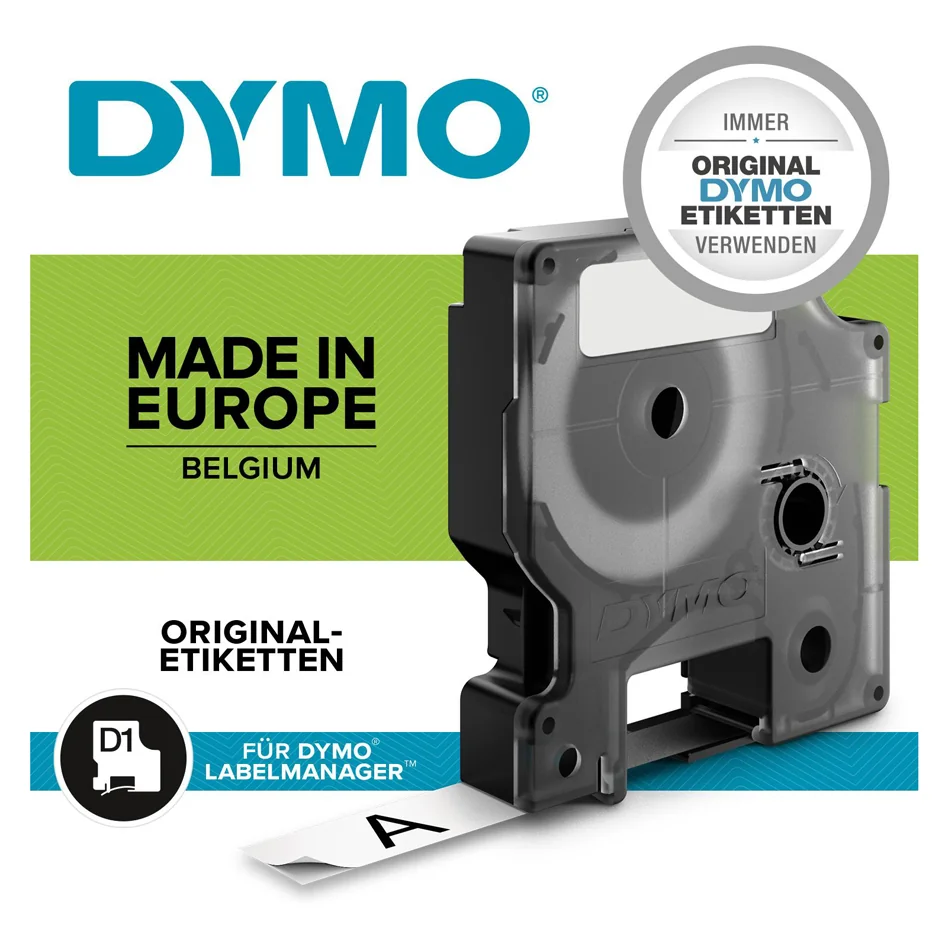 DYMO Ruban d'étiquette D1 noir/blanc,12mm x 5,5m