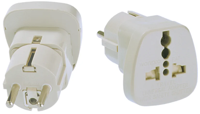 BACHMANN Adaptateur de voyage, 2 & 3 pôles, corps blanc