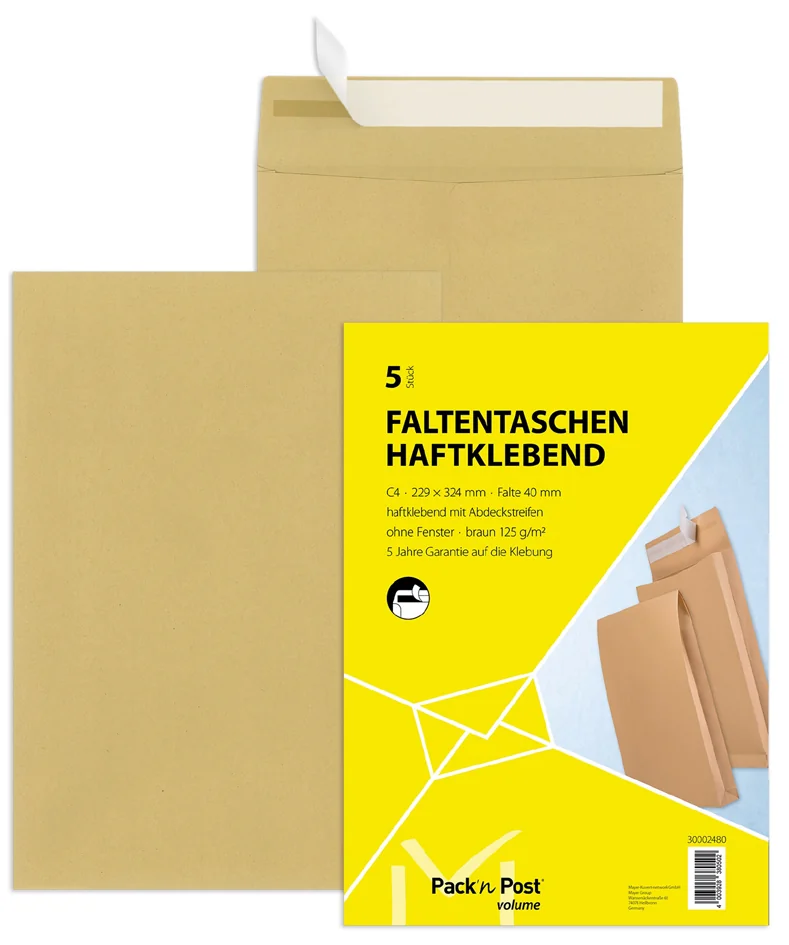 MAILmedia pochettes à soufflets avec bande auto-adhésive, C4