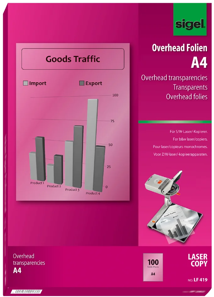 sigel Film pour imprimante laser / photocopieur noir/blanc