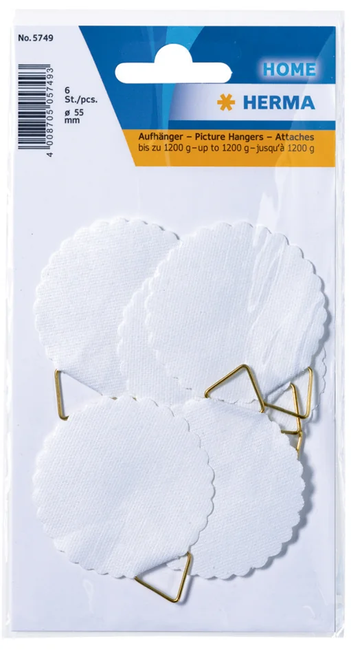 HERMA Attache pour cadre, diamètre: 55 mm, Shirting, blanc