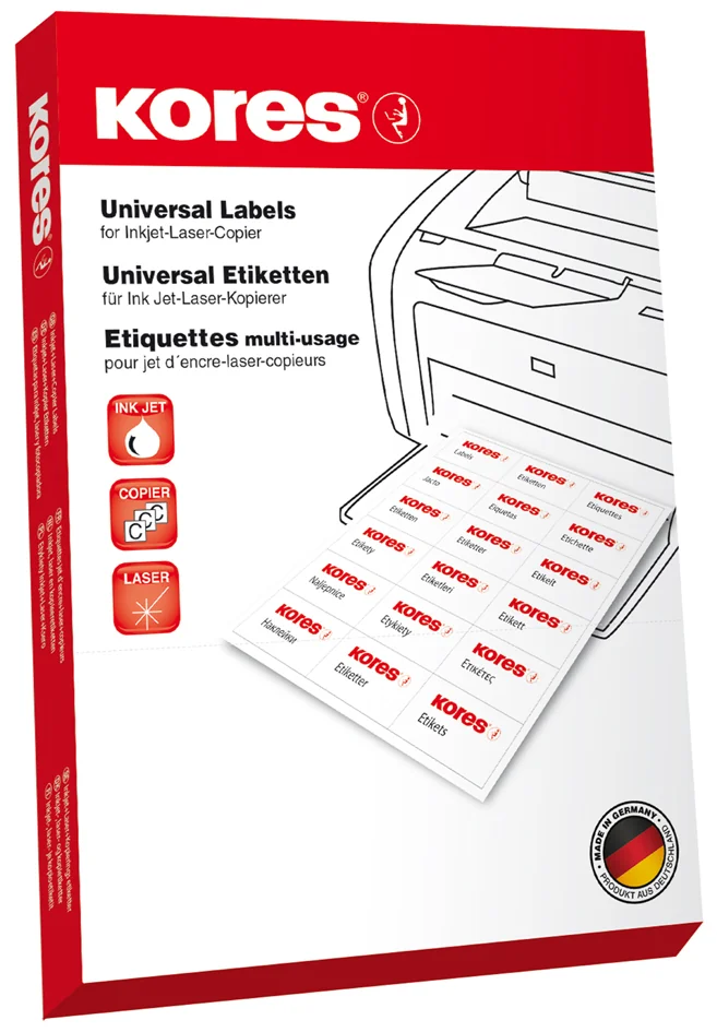 Kores Etiquette universelle, 70 x 41 mm, blanc