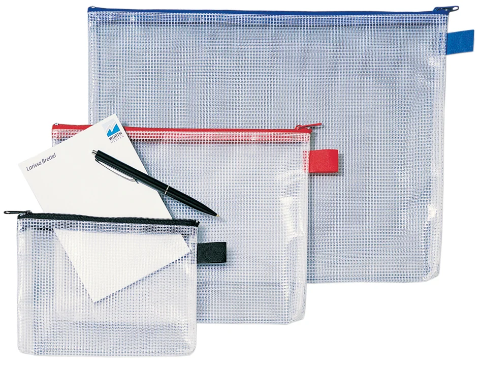 Rexel Sac à fermeture zip Mesh Bags, A6, PVC, noir