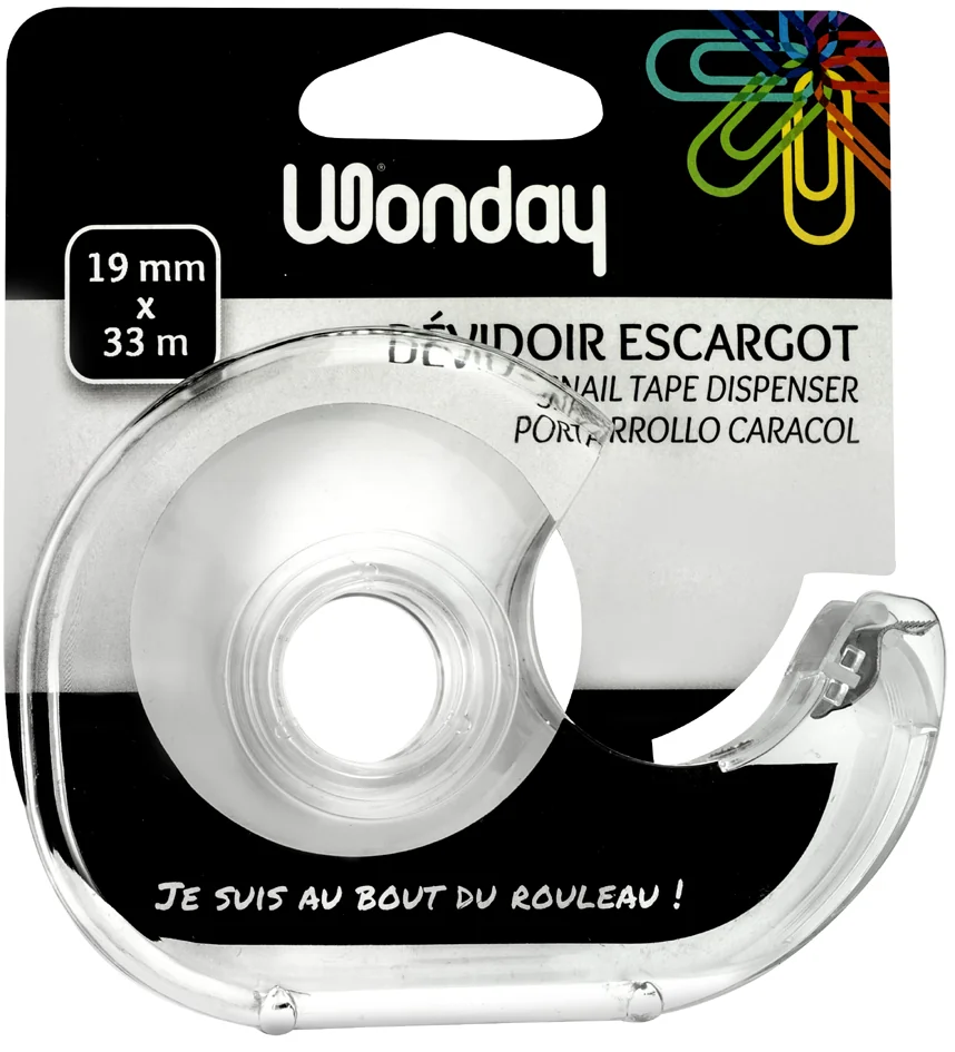 Wonday Dévidoir manuel, transparent, en plastique, vide