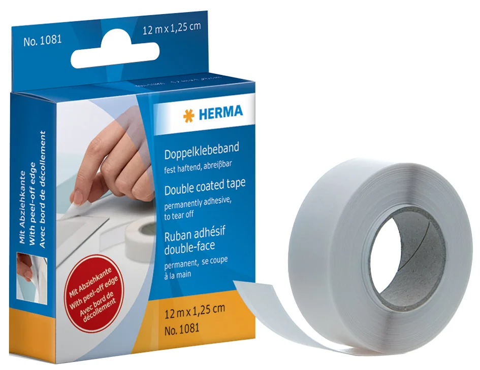 HERMA ruban-adhésif double face, 12,5 mm x 50 m, blanc