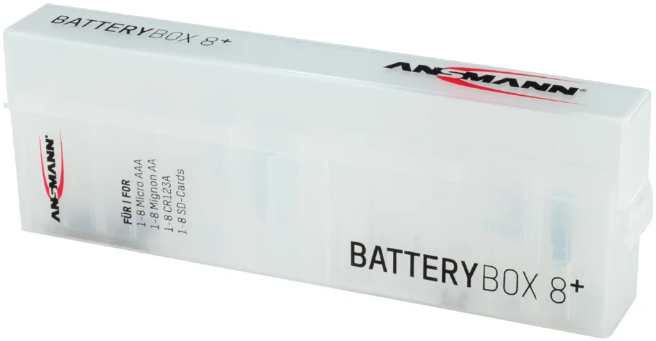 ANSMANN Boîte à piles à 8 compartiments, boîte de rangement
