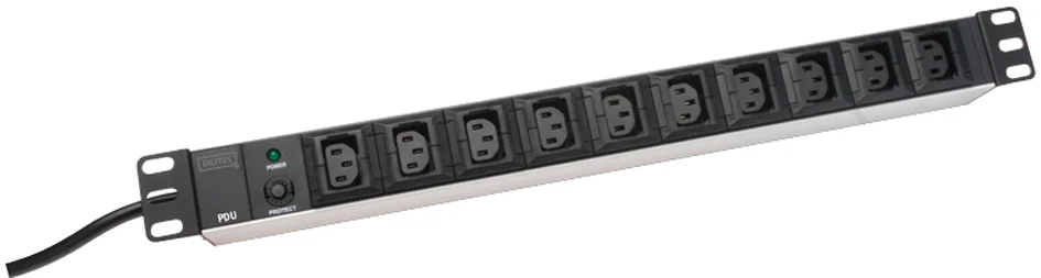 DIGITUS bloc multiprise 19', 10 ports, avec parasurtenseur