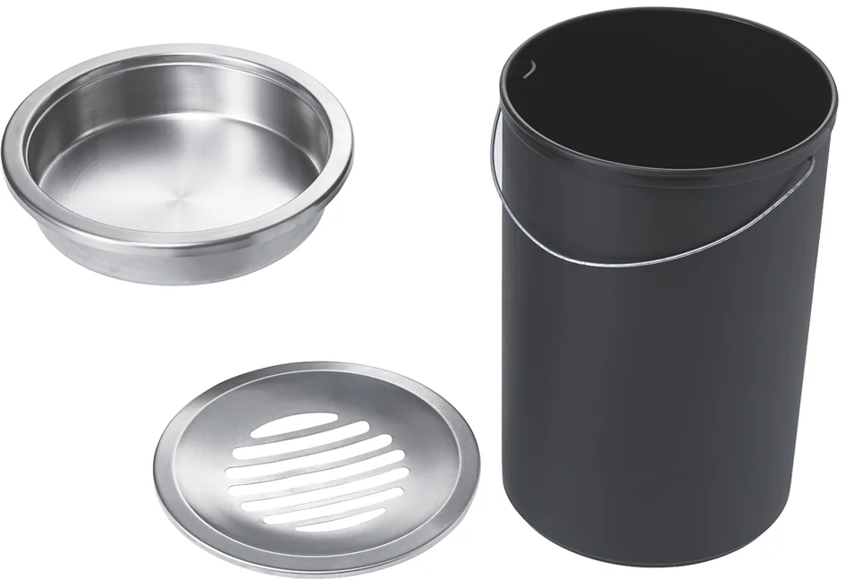 helit Cendrier sur pied 'the shark', tôle d'acier, noir