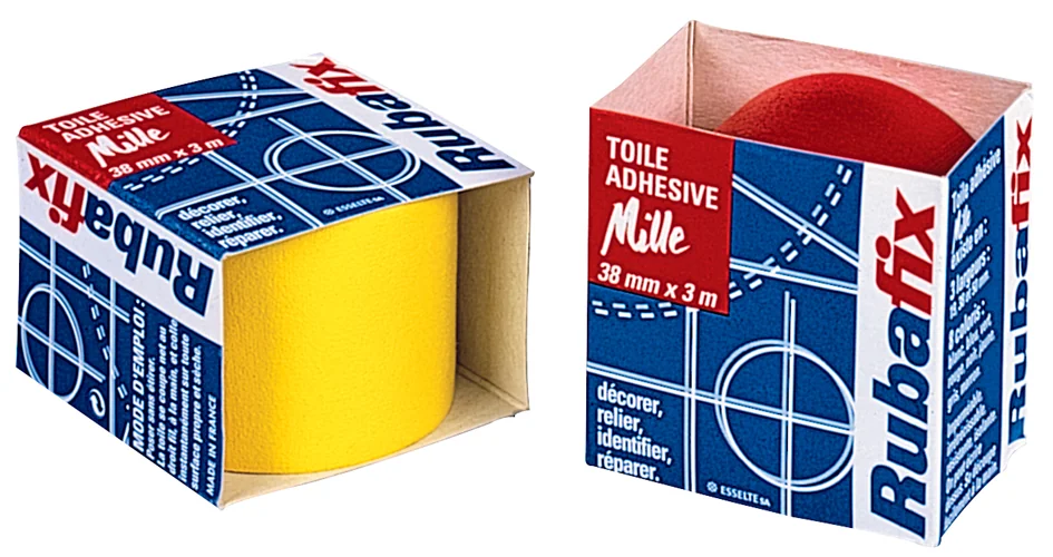 Rubafix Ruban toile, se découpe à la main, plastifié, rouge
