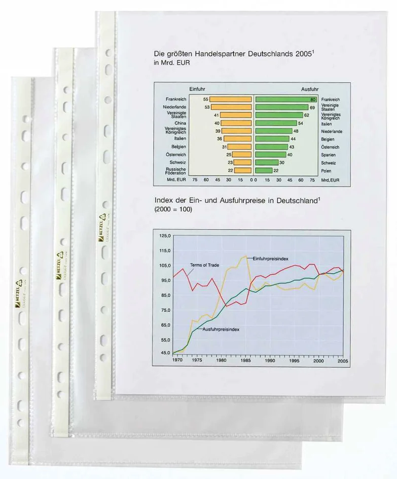 HETZEL Pochette perforée Economic, A4, PP, grainé