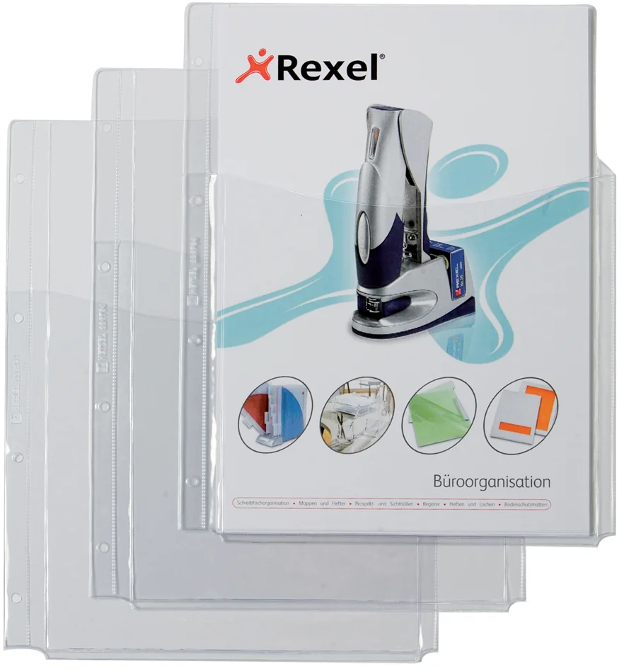 Rexel Pochette perforée avec poche à soufflet, A4, PVC