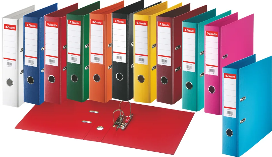 Esselte Classeur en plastique standard, A4, 50 mm, rouge Grand Paris Fournitures Esselte Classeur en plastique standard, A4, 50 mm, rouge