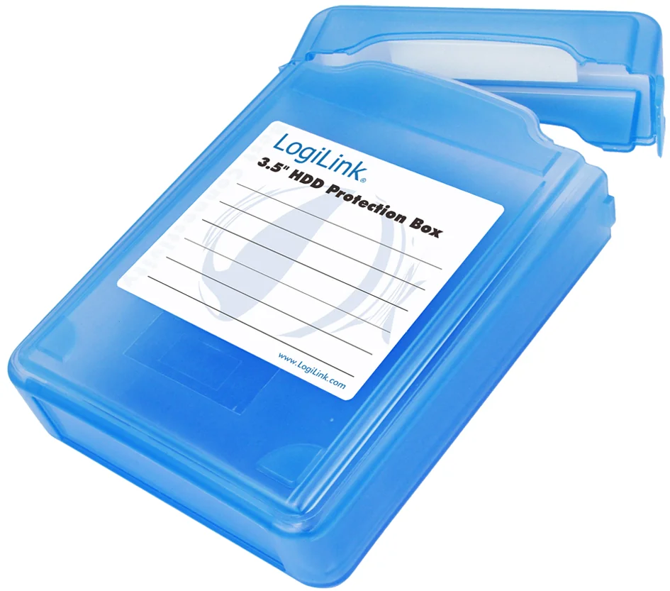 LogiLink Boîtier de protection pour disques durs 3,5', bleu