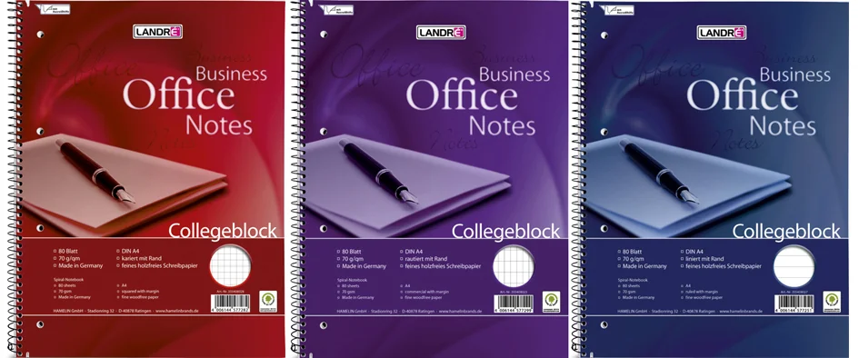 LANDRÉ Bloc à spirale 'Business Office Notes', A4, ligné,