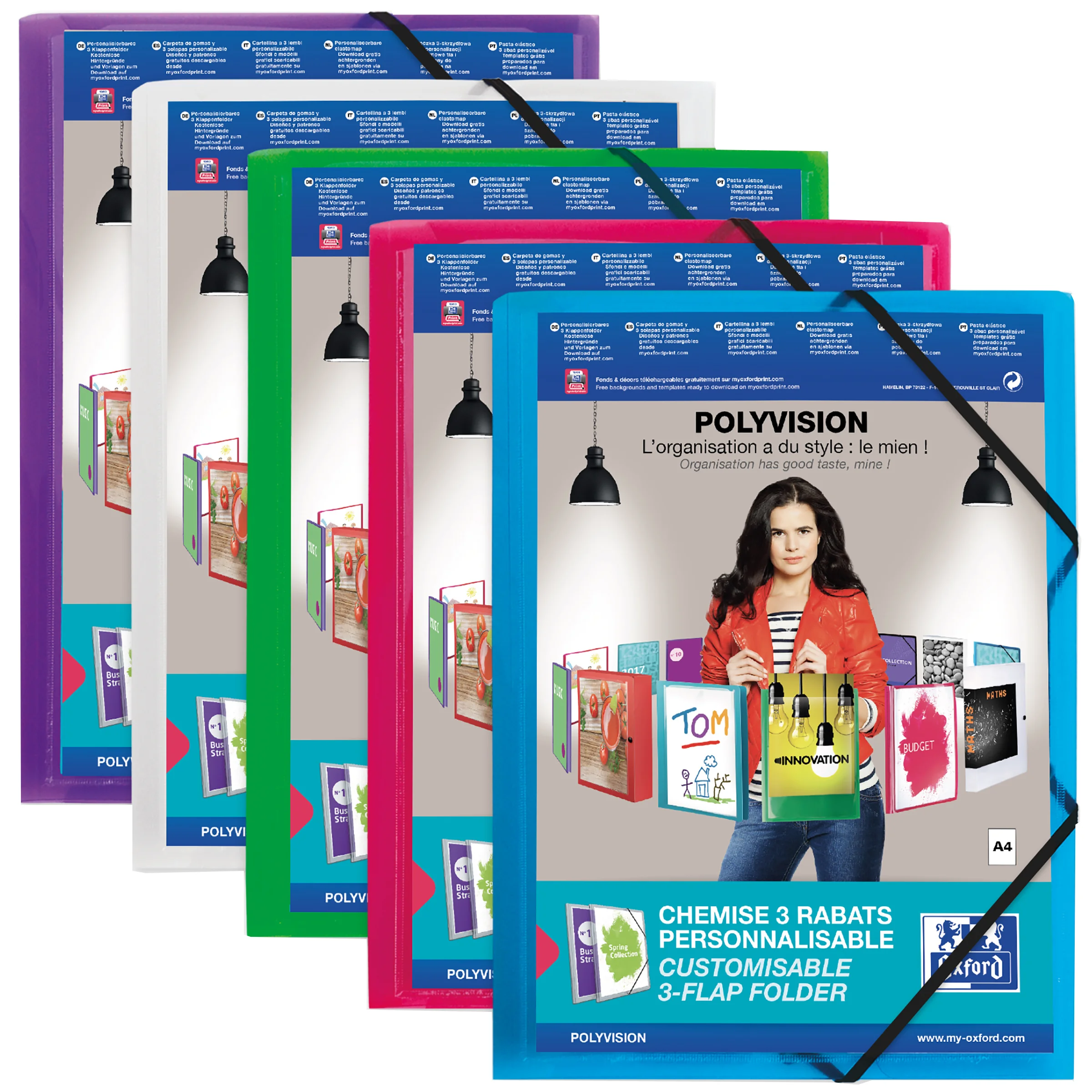 Oxford Chemise à élastique POLYVISION, A4, incolore