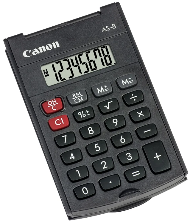 Canon Calculatrice AS-8, fonctionnement par piles