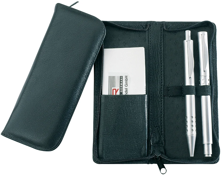 Alassio Etui pour stylos, pour 3 stylos, noir, en cuir