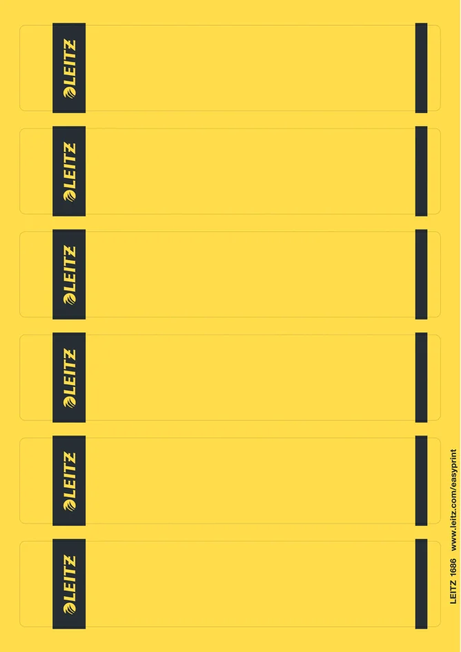 LEITZ Etiquette pour dos de classeur, 39 x 192 mm, jaune
