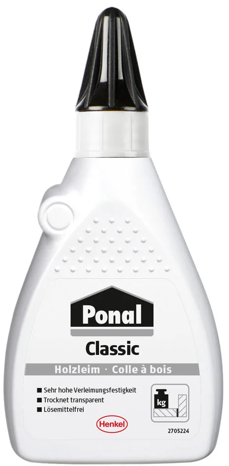 Ponal Colle à bois Classic, sans solvant, flacon de 760 g,
