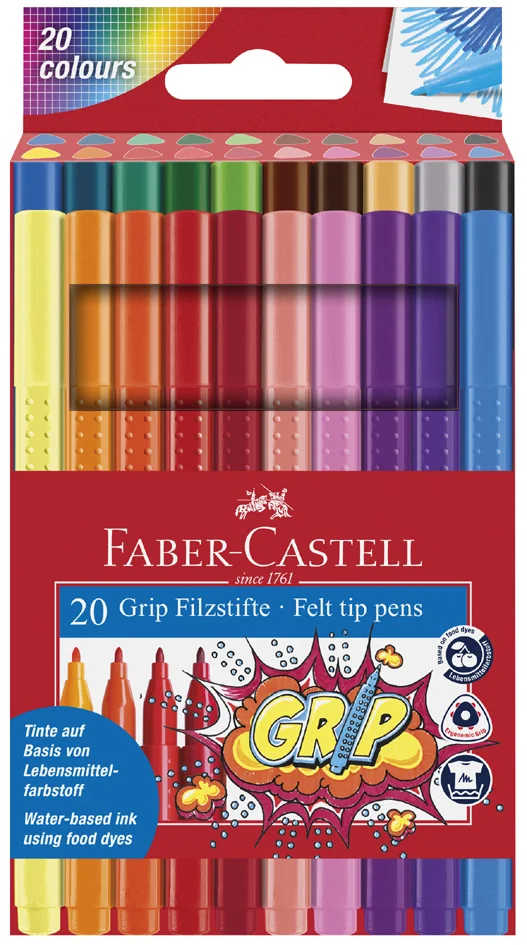 FABER-CASTELL Stylo feutre GRIP COLOUR MARKER, étui de 10 Grand Paris Fournitures FABER-CASTELL Stylo feutre GRIP COLOUR MARKER, étui de 10 – Image 3