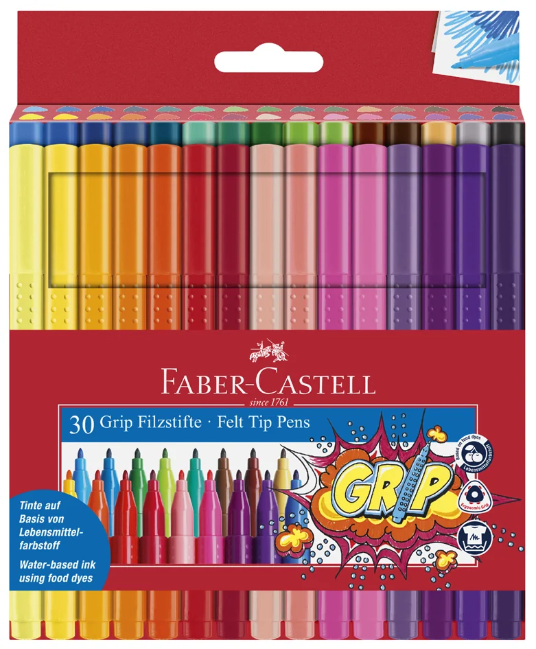 FABER-CASTELL Stylo feutre GRIP COLOUR MARKER, étui de 10 Grand Paris Fournitures FABER-CASTELL Stylo feutre GRIP COLOUR MARKER, étui de 10 – Image 4