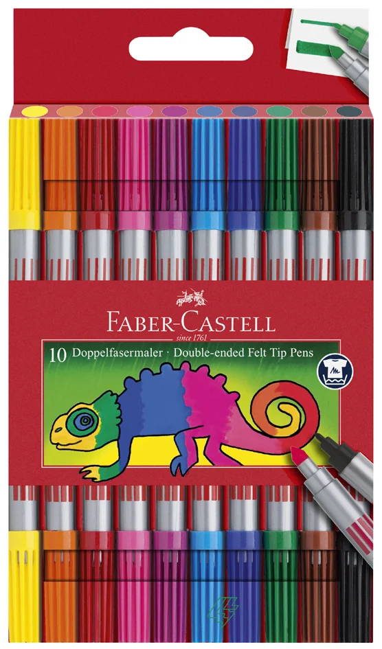 FABER-CASTELL Feutre double pointe, étui de 10