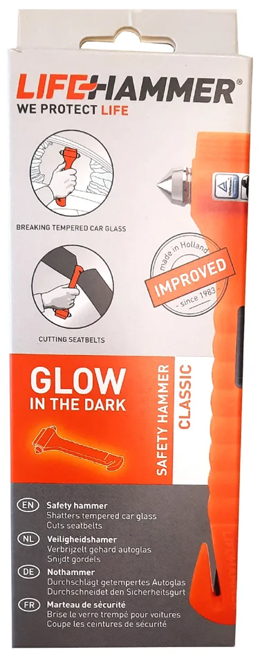 LEINA Marteau de secours, avec coupe ceinture, orange