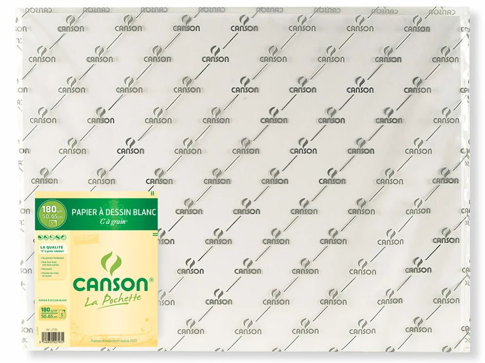 CANSON Papier à dessin 'C' à Grain, 125 g/m2, 210 x 297 mm