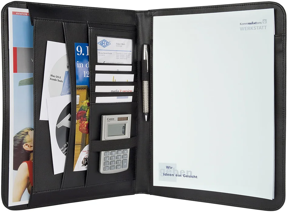 WEDO Conférencier Elegance, A4, similicuir/nylon, noir