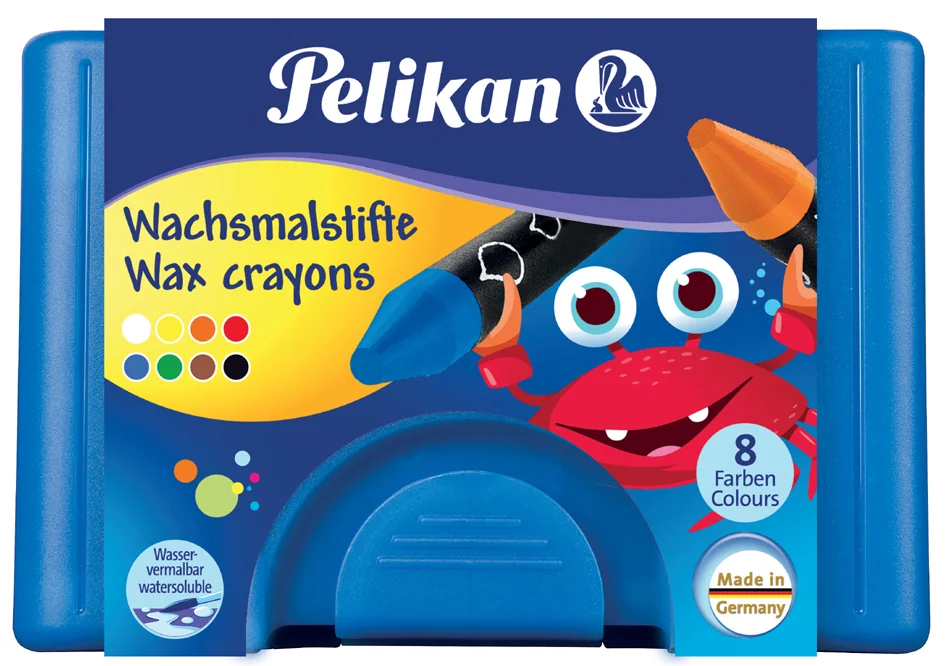 Pelikan Crayons de cire épais 666/8WL, rond, soluble dans l'