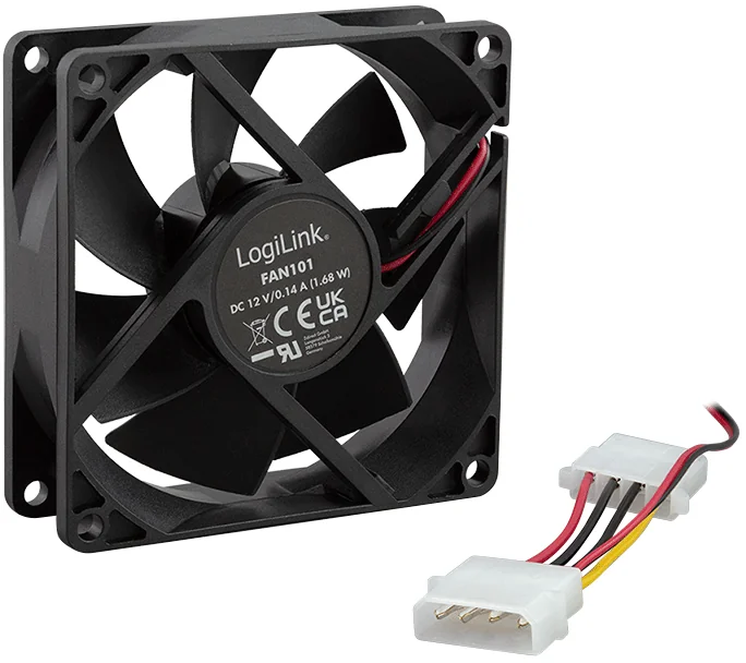 LogiLink Ventilateur pour boîtier, 80 x 80 x 25 mm, noir