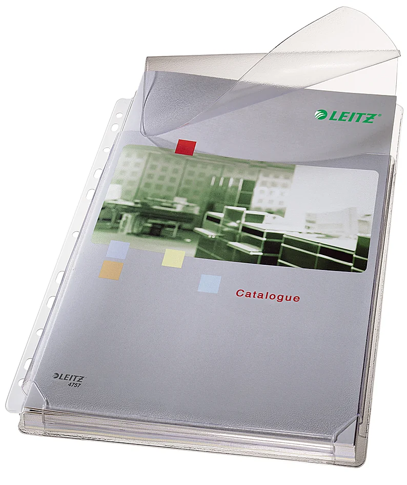 LEITZ Pochette perforée Maxi avec rabat, A4, PVC, grainée