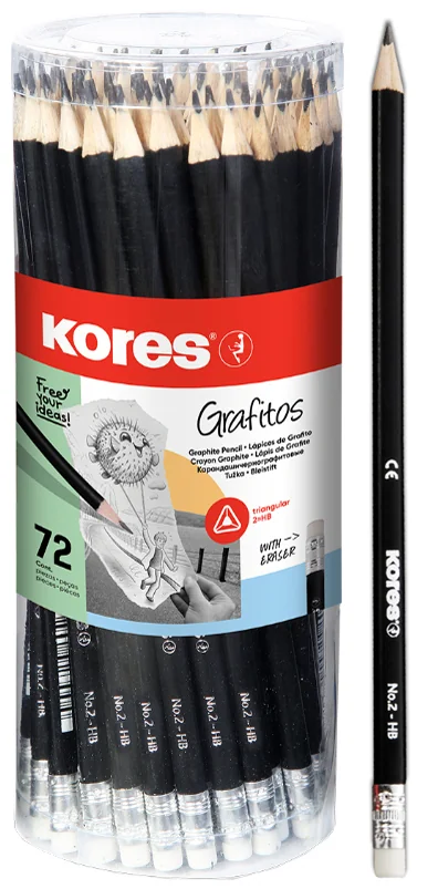 Kores crayon 'GRAFITOS', dureté: HB, hexagonal, 72 pièces