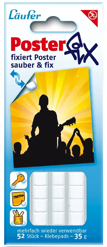 Läufer Pastille adhésive Posterfix, détachable, blanc