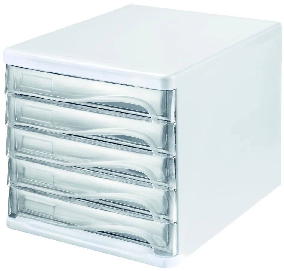 helit Module de classement 'the wave', 5 tiroirs, blanc/gris