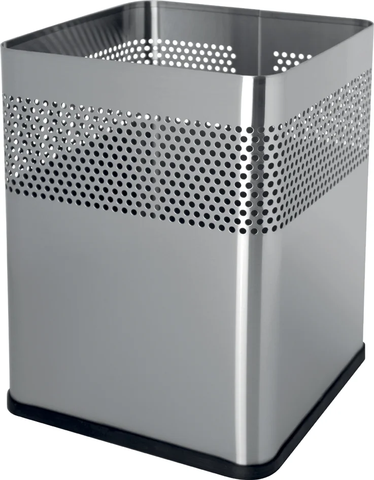 helit Corbeille à papier en acier "the dot", 18 L,gris moyen