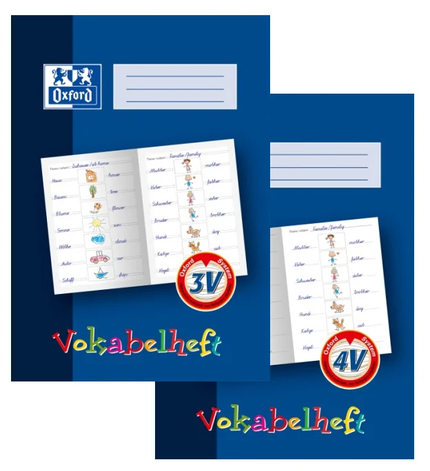 Oxford Vokabelheft, Lineatur: 4V, DIN A4, 16 Blatt