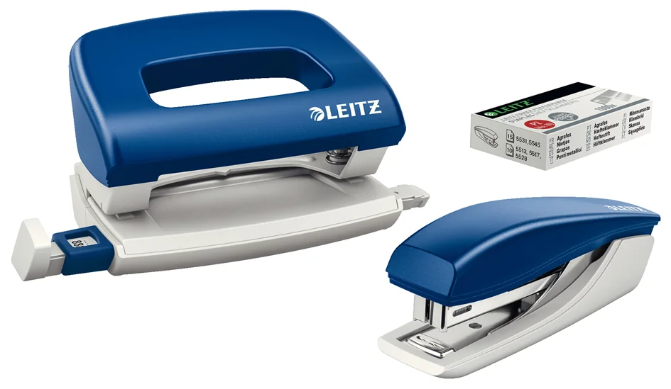 LEITZ Kit agrafeuse et perforateur, bleu Grand Paris Fournitures LEITZ Kit agrafeuse et perforateur, bleu