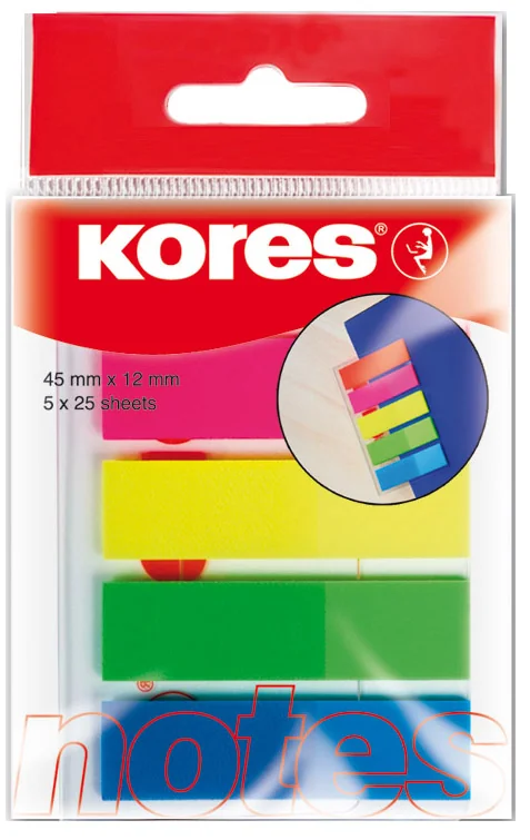 Kores Marque-pages - film, 12 x 45 mm, couleurs néon