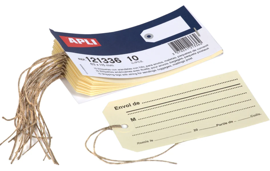 APLI Etiquettes américaines, imprimées, avec ficelle