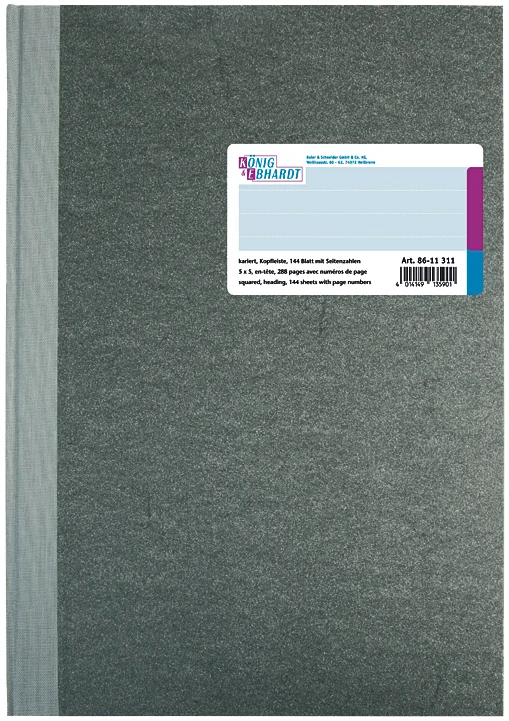 KÖNIG & EBHARDT livre de compte, format A4, quadrillé, 192