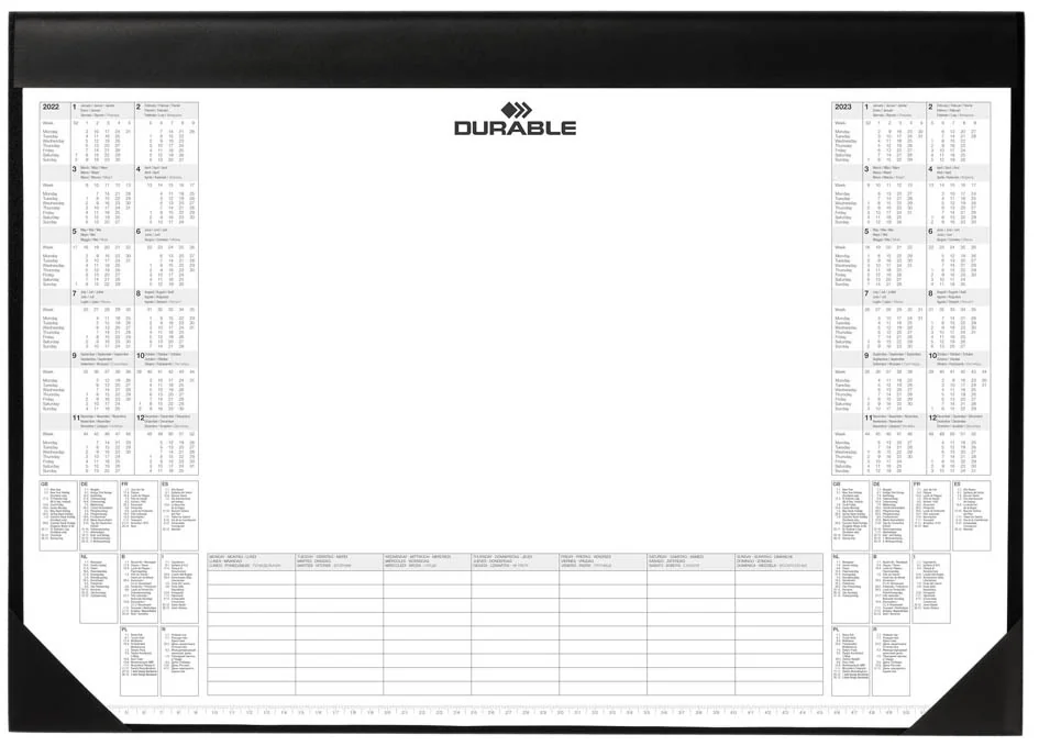 DURABLE Sous-main avec bloc de calendrier, noir Grand Paris Fournitures DURABLE Sous-main avec bloc de calendrier, noir – Image 2