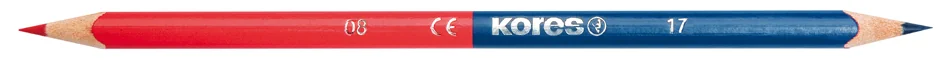 Kores Crayons de couleur TWIN, triangulaire, bleu / rouge