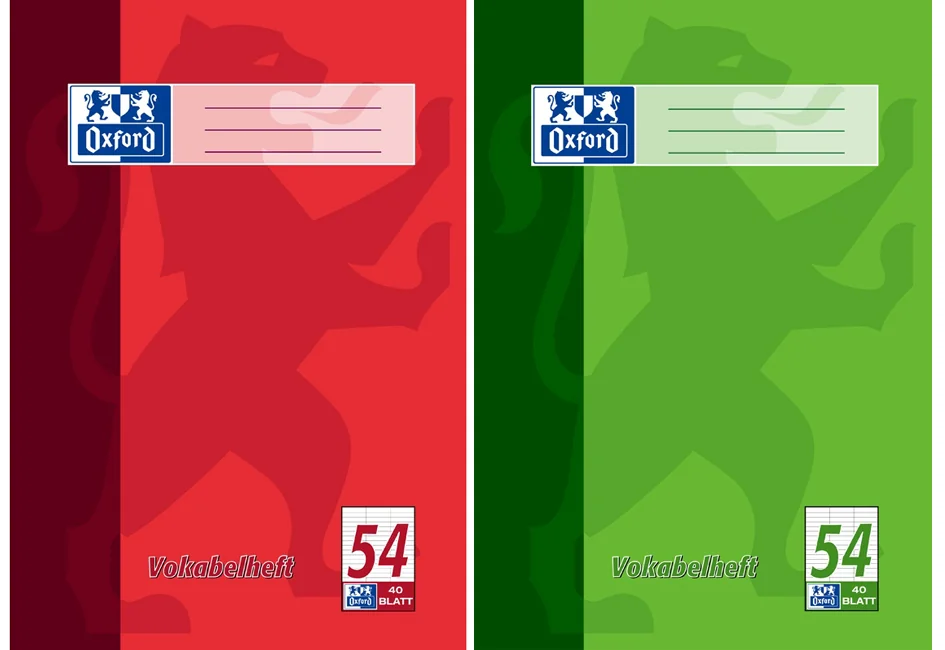 Oxford Vokabelheft, DIN A4, 32 Blatt, 2 Spalten, liniert